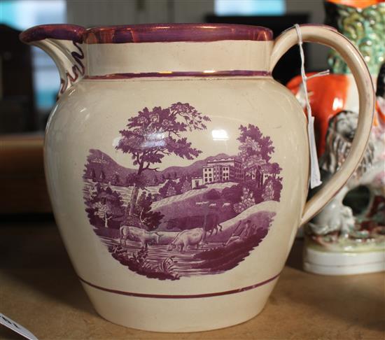 Large lustre creamware jug